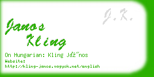 janos kling business card